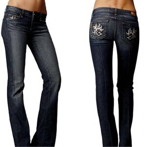 PAIGE Women’s Jeans Benedict Canyon Boot Cut Embroidered 5 pockets Womens Sz 27